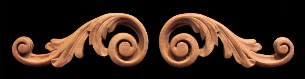 Onlay - Scrolled Volute #4, Left and Right Pair