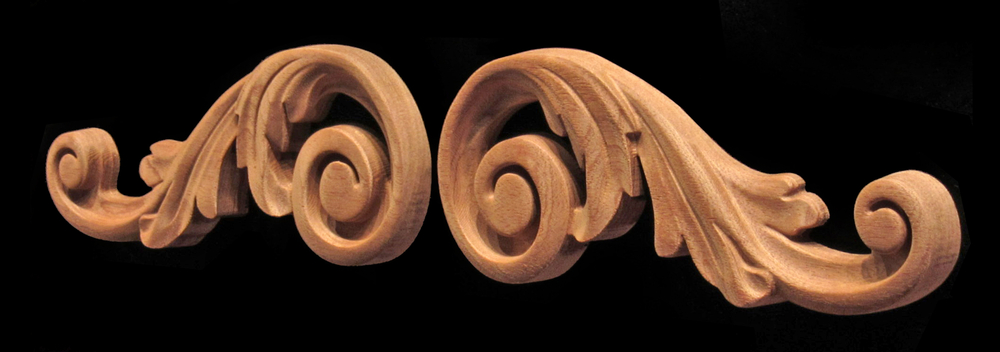 Onlay - Scrolled Volute #4, Left and Right Pair