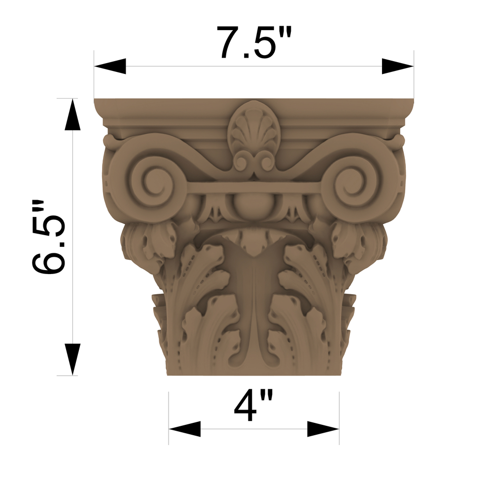 Capital - Corinthian Square Base #3 - Full or Split Half