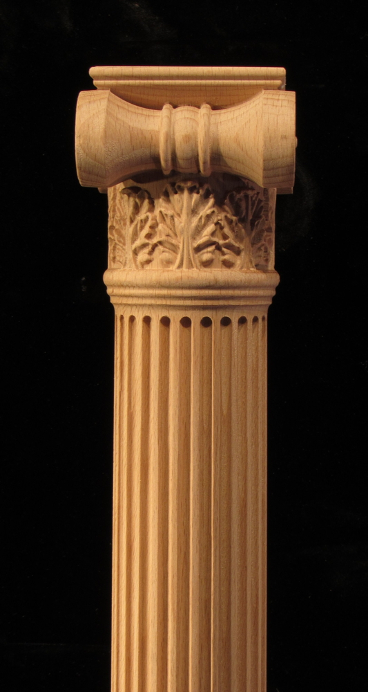 Ionic Column with Acanthus Leaves and Fluting
