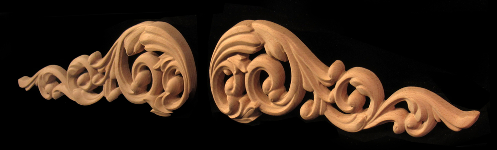 Onlay - Scrolled Volute #6, Left and Right Pair