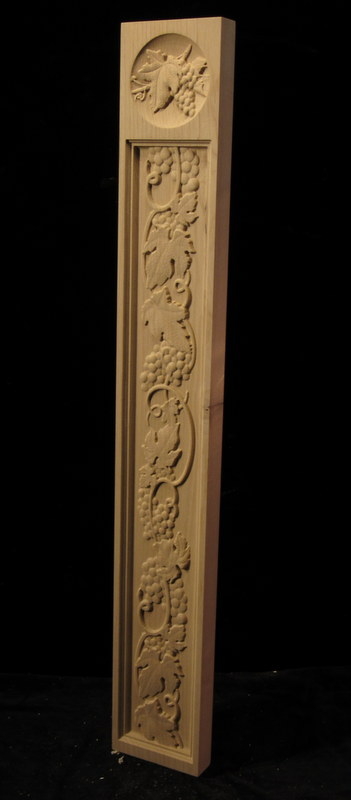 CLEARANCE - Tuscan Grapes Pilaster - 5 x 35 1/4 x 1 3/8 - Alder