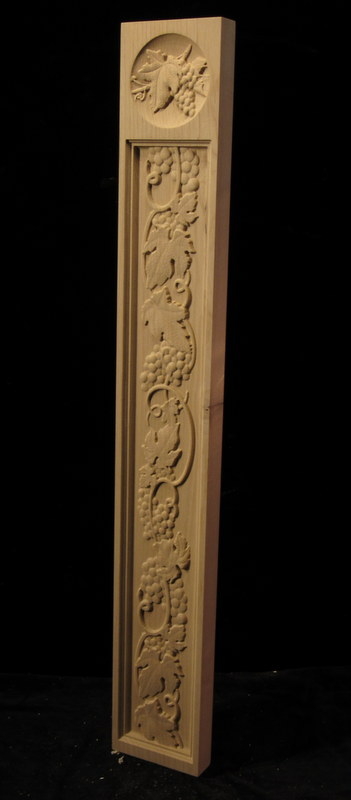 CLEARANCE - Tuscan Grapes Pilaster - 5 x 35 1/4 x 1 3/8 - Alder