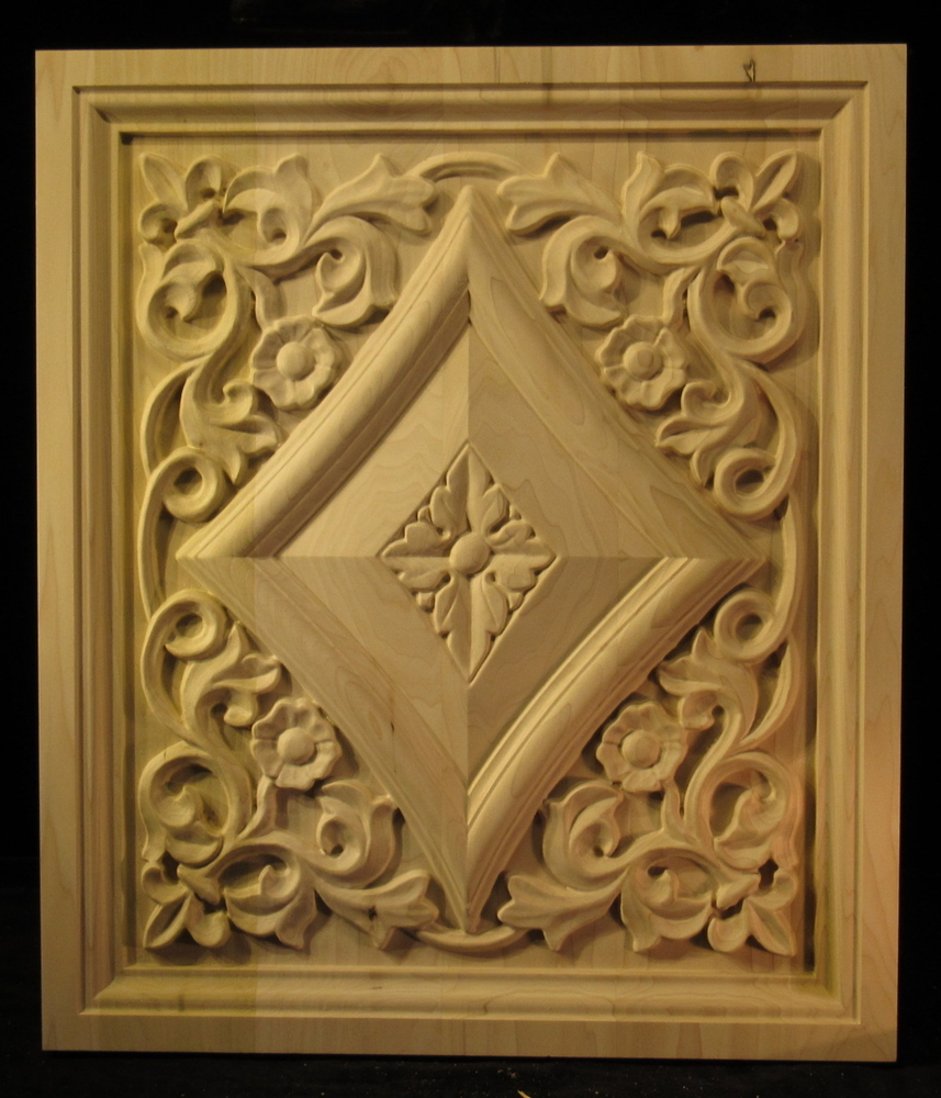 Scrolled Diamond Panels | Custom Carved Panels