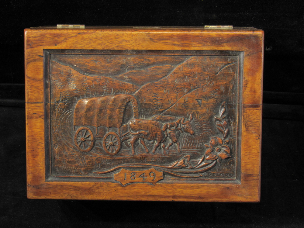 Oregon Trail Box Lid | Reproduction and Restoration Carvings