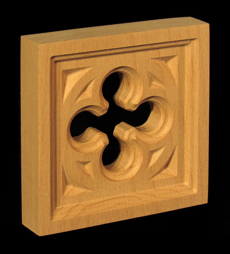 Corner Block - Gothic Quatrefoil, Pierced