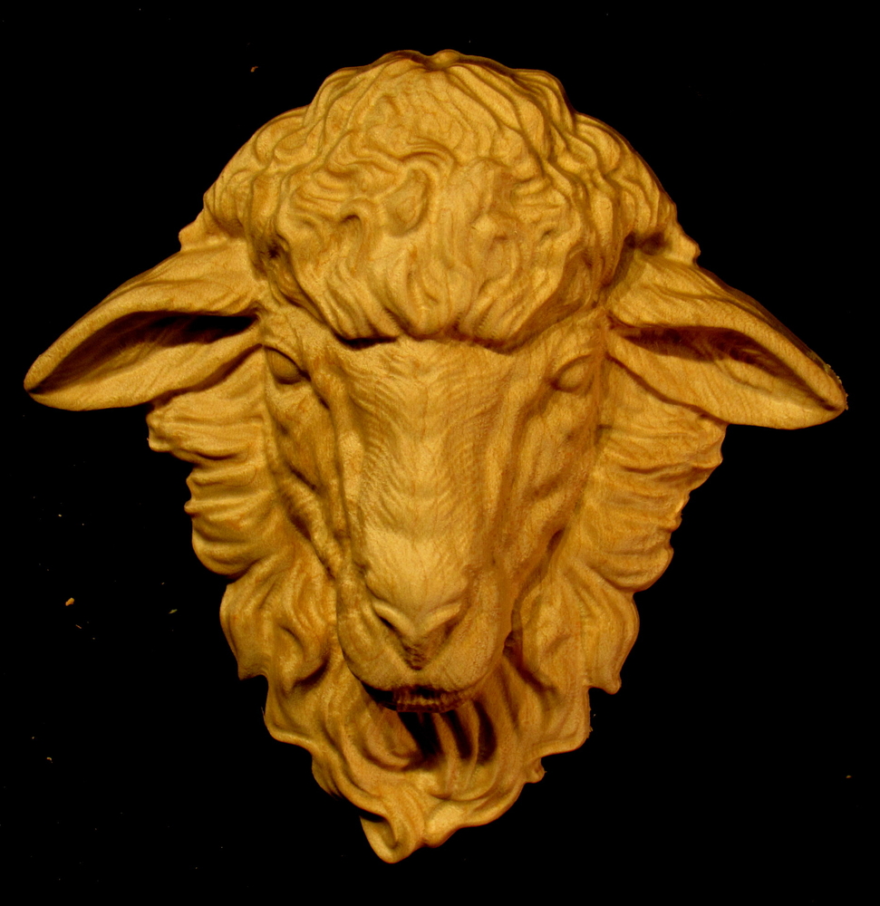 Sheeps head onlay | Whimsical Art, Medallions, & Client Projects