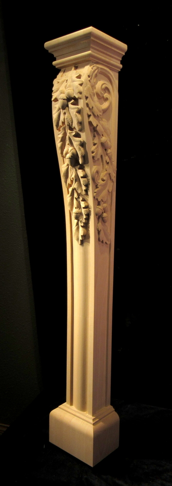 Fireplace Leg - Oak Leaves | Columns, Posts,  and Legs