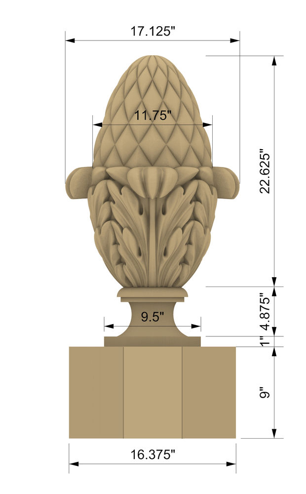 Custom Pineapple Finial - Classical