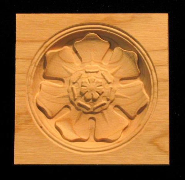 Block - Classic Flower carved wood