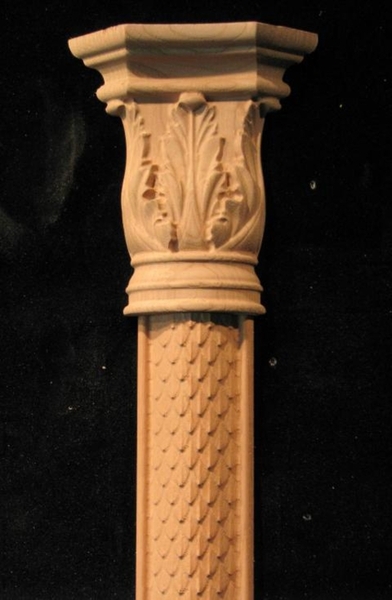Image Applique Pilaster  - Acanthus Capital & Bark base