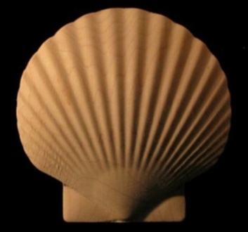 Onlay - Scallop Shell Onlay Carved Wood