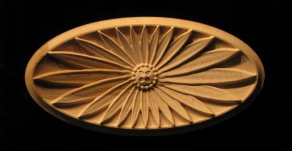 Onlay - New Daisy Carved Wood