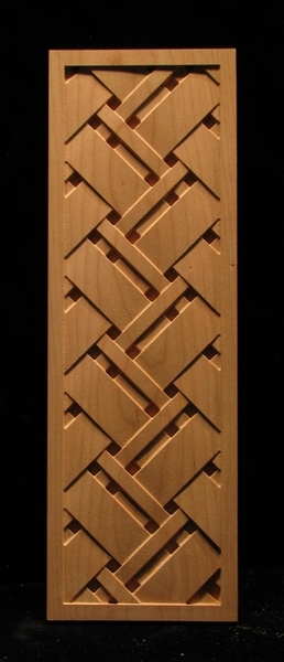 Tartan Weave Panel - Pattern #30 - Carved Wood