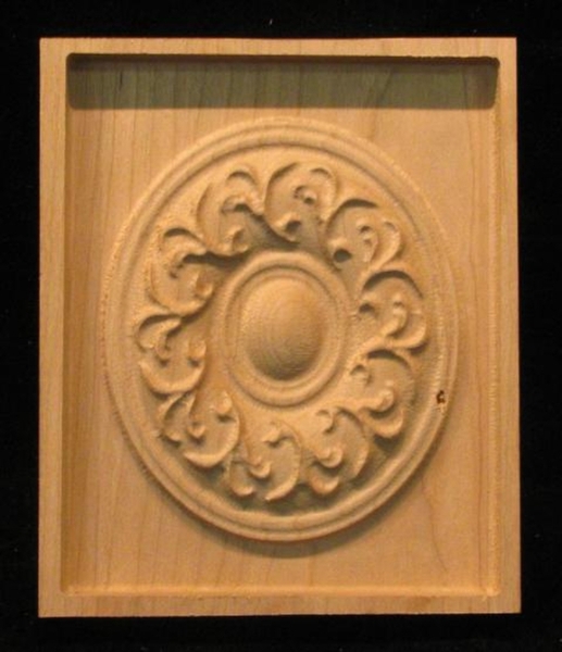 Block - French Medallion carved wood