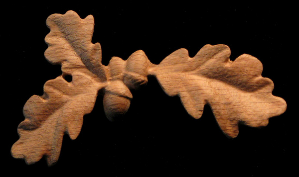 Onlay - Oak Leaves (Left) Carved Wood