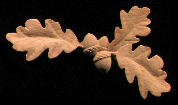 Onlay - Oak Leaves (Right) Carved Wood