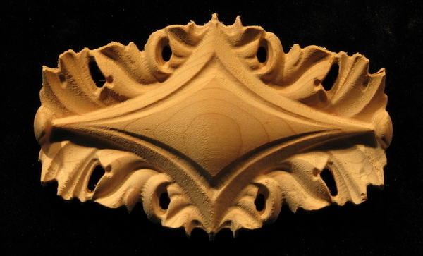 Onlay - Acanthus Double Leaf Carved Wood