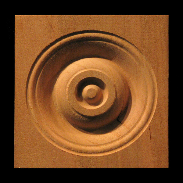 Block -  Bullseye Rosette #4 Carved Wood