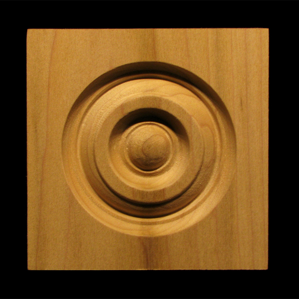 Block - Bullseye Rosette #5 Carved Wood