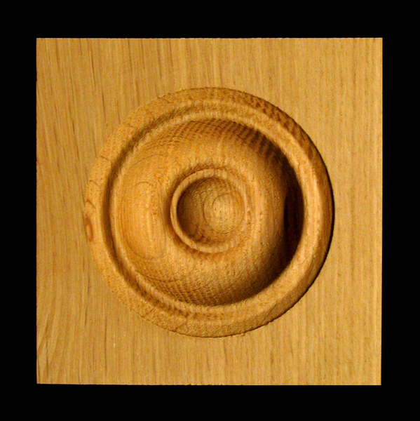 Block - Bullseye Rosette #7 Carved Wood