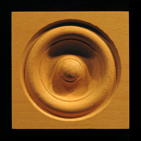 Block - Bullseye Rosette #9 Carved Wood