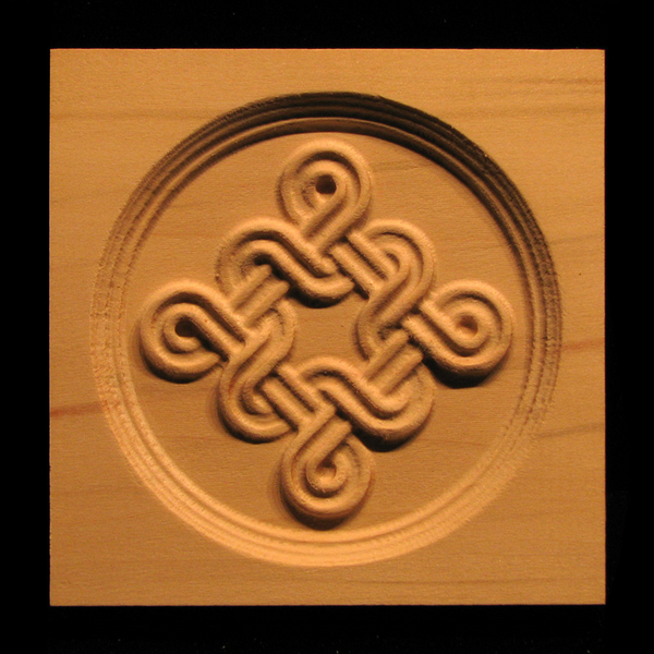Block - Celtic Double Weave carved wood