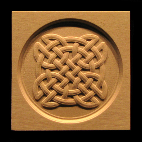 Block - Celtic Knot Circle carved wood