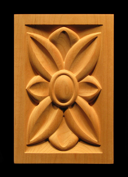 Block - Floral Transitional Style carved wood