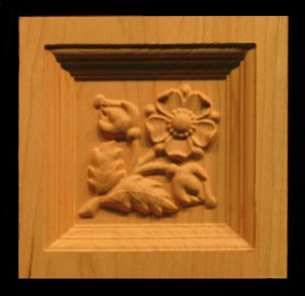Carved Flower Corner Block - MA. | Reproduction and Restoration Carvings
