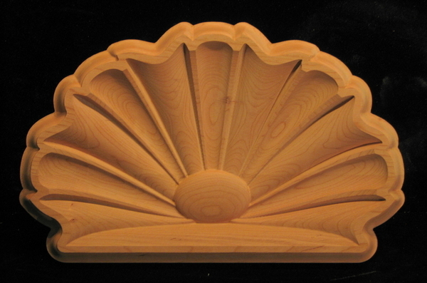 Onlay - Carved Shell Linenfold Carved Wood