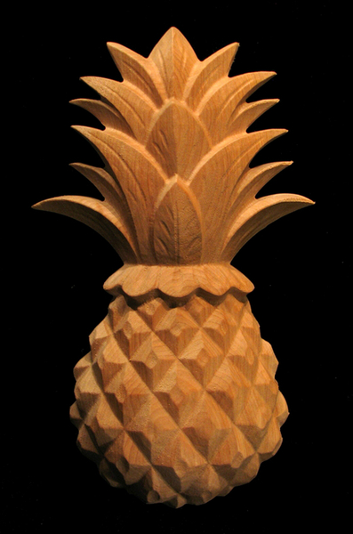 Onlay - Classic Pineapple - Large Carved Wood