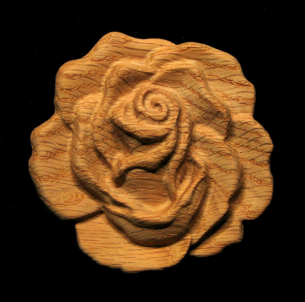 Onlay -Rose 1 Carved Wood