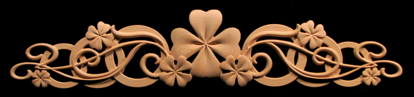 Onlay -Shamrocks and Rings Carved Wood