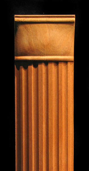 Pilaster - Fluted Partial Round Wood Carved