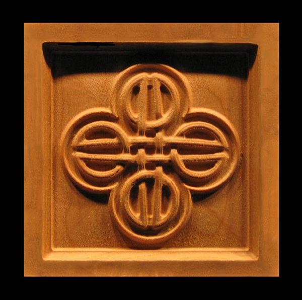 Block- Celtic Knot carved wood