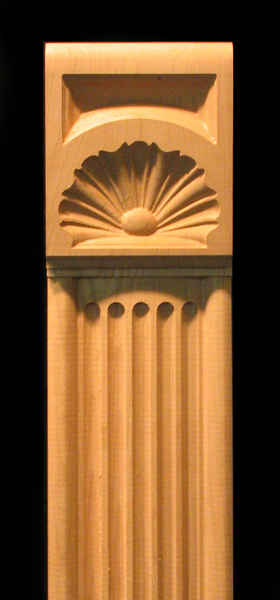 Pilaster - Ionic Style with Linen Fold Carved Wood