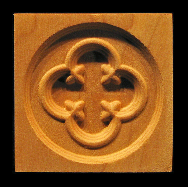 Block - Gothic Arch Circle carved wood