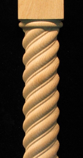 Pilaster - Spiral Carved Wood