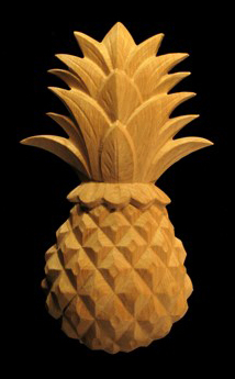 Onlay - Classic Pineapple Carved Wood Onlay