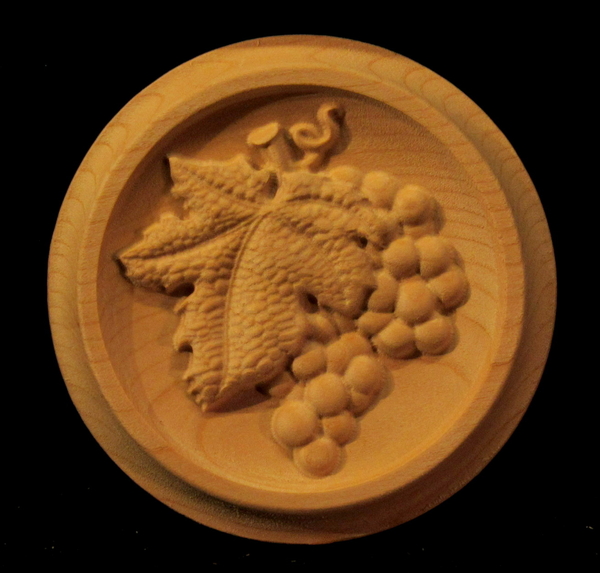 Rosette - Wine Grapes carved wood