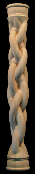 Carved Wood Column - Woven Chain 1