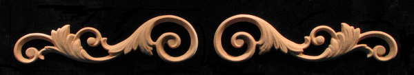 Onlay -  Volutes Set Carved Wood