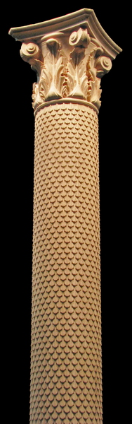 Carved Wood Column - Corinthian with Scales