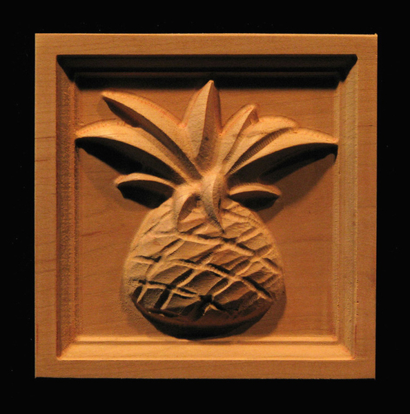 Block - Kona Pineapple carved wood