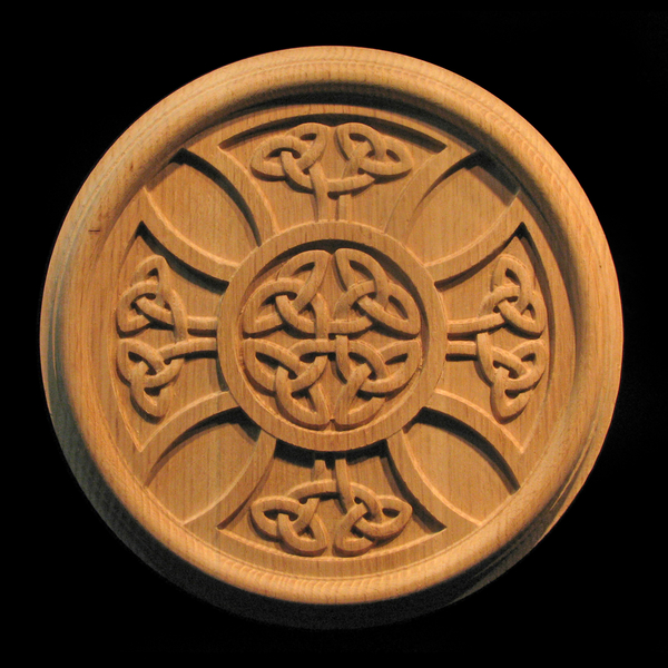 Rosette - Celtic Iron Cross carved wood