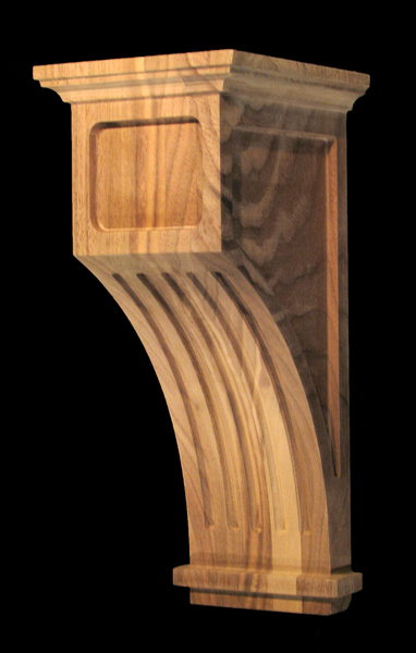 Corbel - Mission Style - Fluted Carved Wood