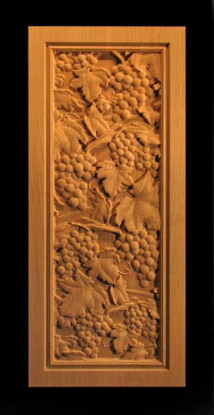 Vineyard Grapes Carved Panel
