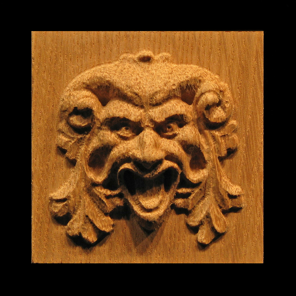 Plaque - Green Man Carved Wood