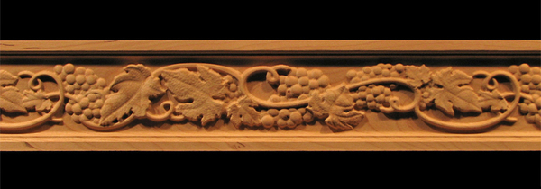 Frieze - Tuscan Grapes Decorative Carved Wood Molding